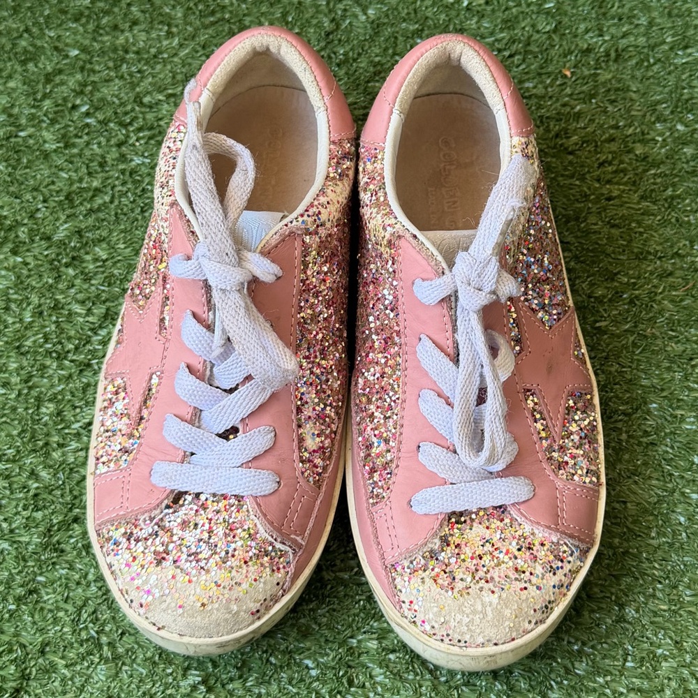 Golden Goose Girl's Super-Star Glitter Leather Sneakers - Picture 3 of 11